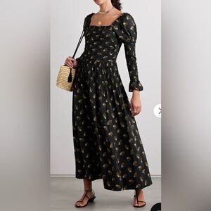 Doen Wilmina Black Floral Long Sleeve Dress